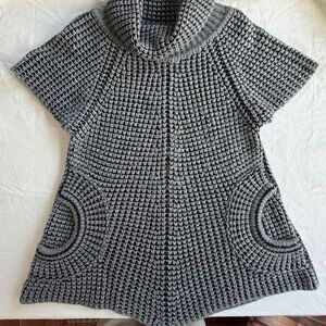 Joseph Ribkoff Chucky Knit Tunic Sweater Dress Small Cowl Neck Circle Pockets